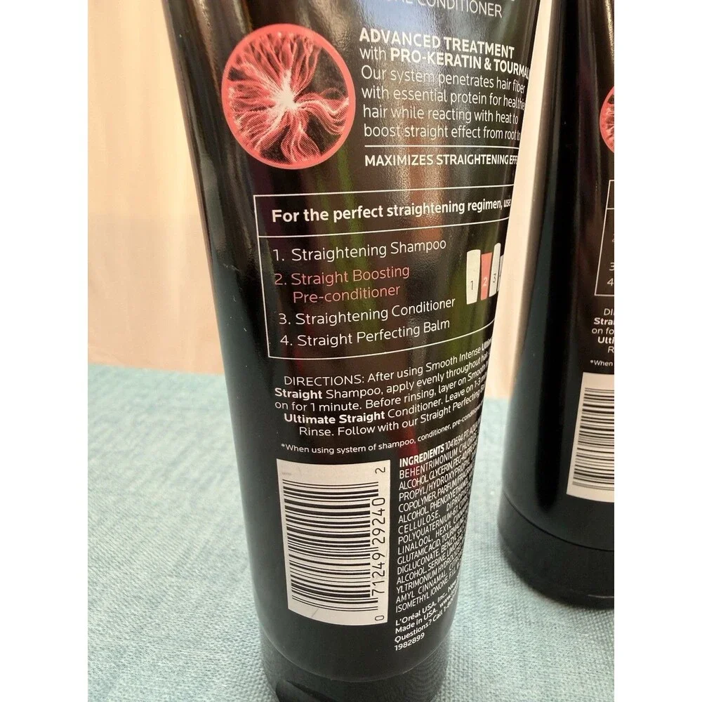2 L’Oreal Paris Smooth Intense Ultimate Straight Pre-Conditioner NOS 6.8oz